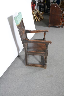 Lot 312 - A joined oak chair