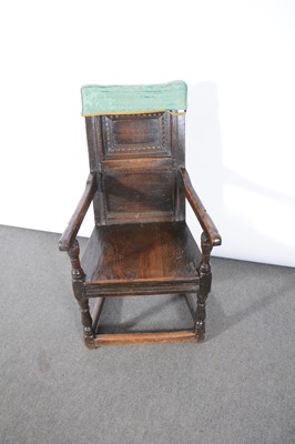 Lot 312 - A joined oak chair