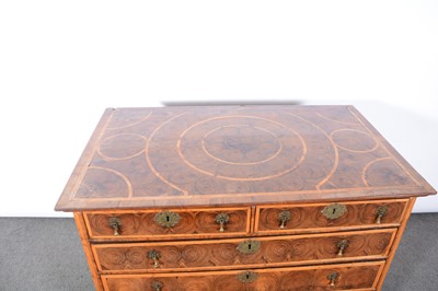 Lot 48 - A William and Mary oyster laburnum chest of drawers