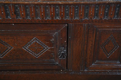 Lot 75 - A joined oak dole cupboard,  late 17th century