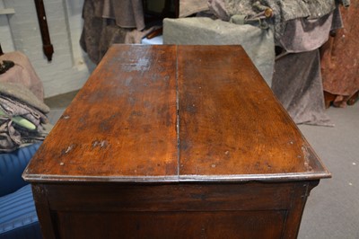 Lot 320 - A joined oak chest on stand