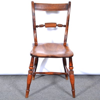 Lot 64 - A Victorian fruitwood, elm and ash kitchen chair