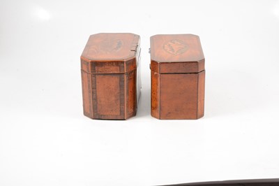 Lot 90 - Two George III satinwood and marquetry tea caddies