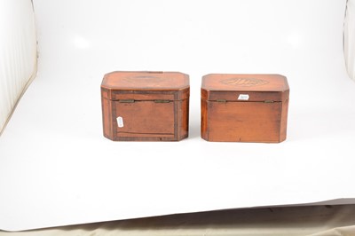 Lot 90 - Two George III satinwood and marquetry tea caddies