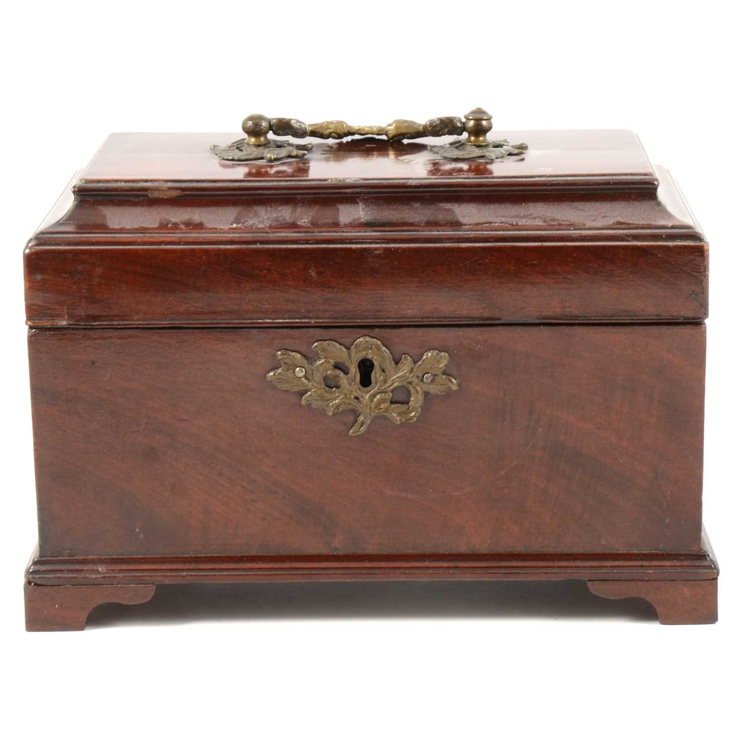 Lot 86 - A Chippendale pattern mahogany tea caddy