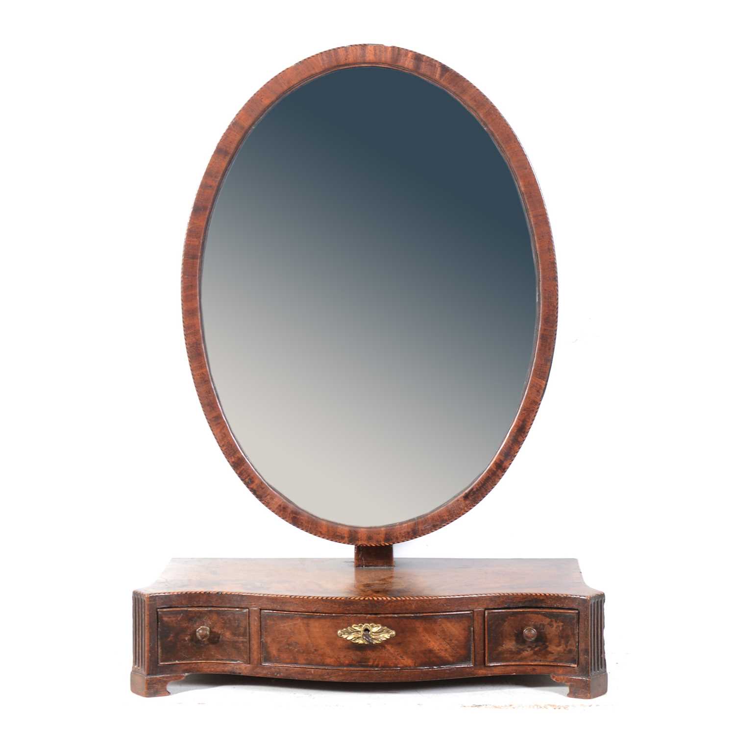 Lot 28 - A George III mahogany toilet mirror