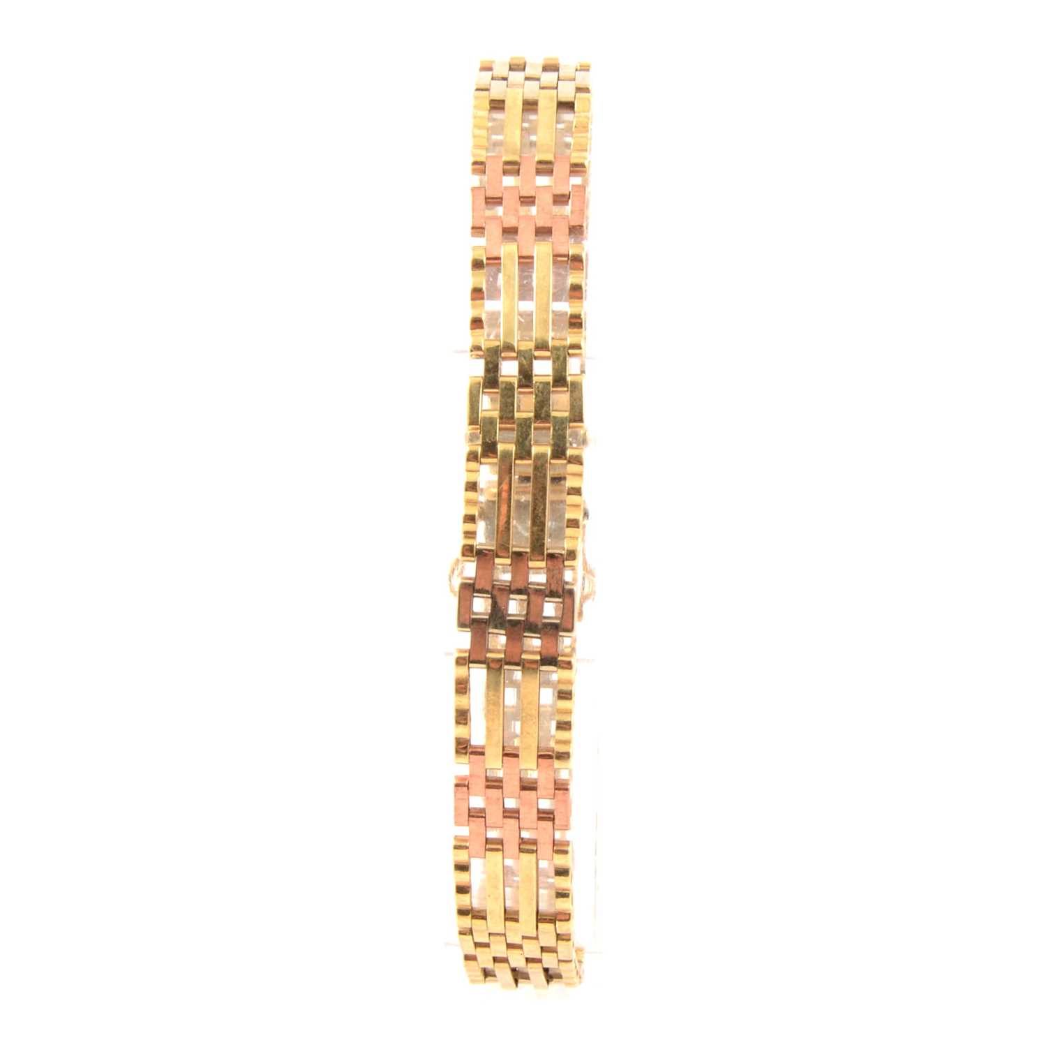 Lot 169 - A 9 carat multi-colour gold bracelet.