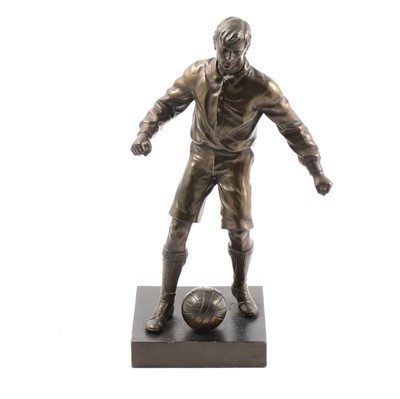Lot 76 - Patinated art metal sculpture of a 1930s footballer