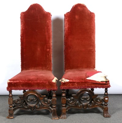 Lot 496 - Set of six Jacobean style chairs