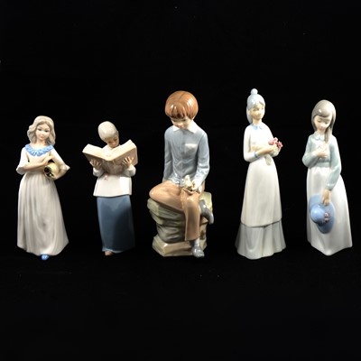 Lot 13 - Collection of eleven Spanish figurines, including Nao