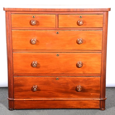 Lot 422 - Victorian mahogany chest of drawers, and a mahogany toilet mirror