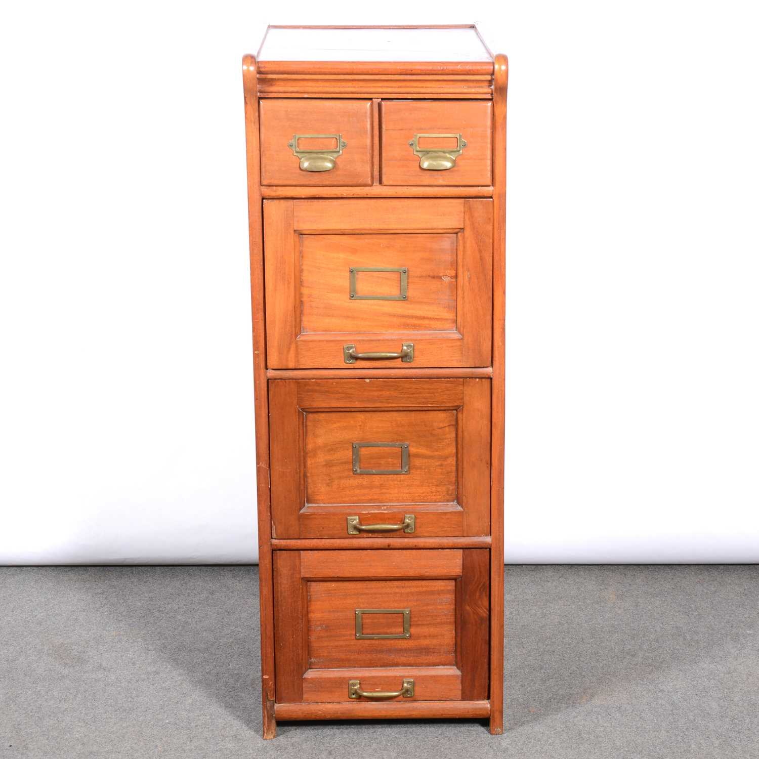 Lot 424 - Edwardian walnut filing cabinet