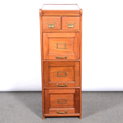 Lot 424 - Edwardian walnut filing cabinet