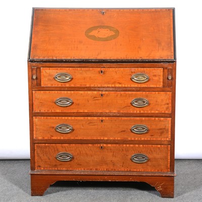 Lot 499 - Edwardian inlaid mahogany bureau