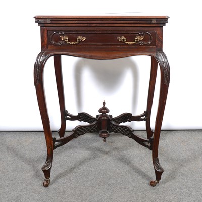 Lot 345 - Edwardian mahogany envelope card table