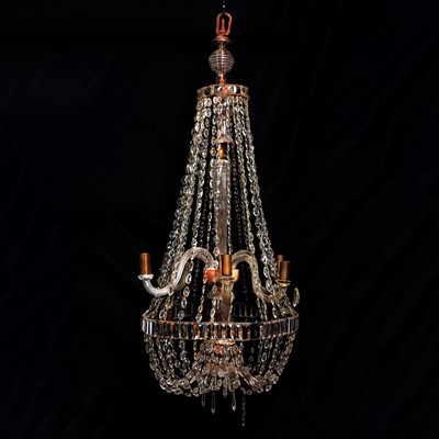 Lot 476 - Victorian glass chandelier