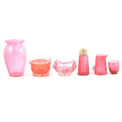 Lot 41 - Small collection of Cranberry glass