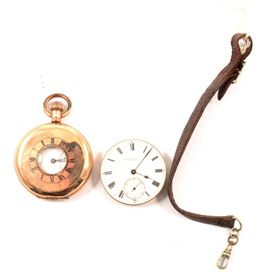 Lot 274 - J W Benson a gold-plated demi hunter pocket watch, a British Watch Co. dial and movement.