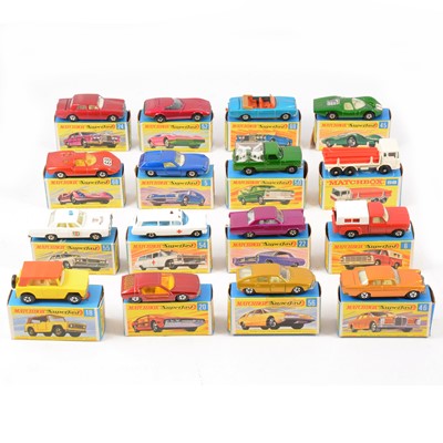 Lot 269 - Sixteen Matchbox Toys Superfast and 1-75 series models including no.58 DAF girder truck