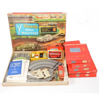 Lot 33 - Tri-ang Mini Motorway, a selection to include racing set with Mercedes 300 SL