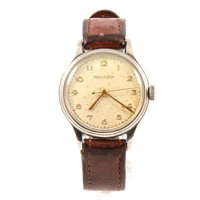 Lot 307 - Jaeger le Coultre - a gentleman's stainless steel wristwatch.