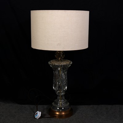 Lot 176 - Cut glass table lamp