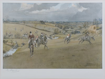 Lot 251 - After Lionel Edwards, The Chase, a hunting landscape