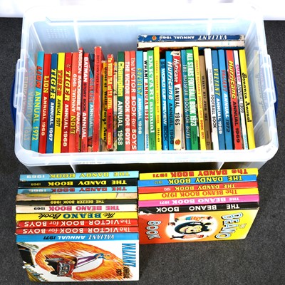 Lot 21 - Comic books and annuals, one box including The Beano, Victor and others.
