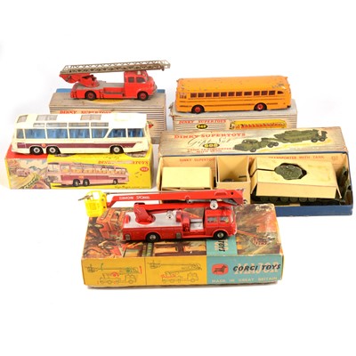 Lot 237 - Five Dinky and Corgi Toys die-cast models, five including no.949 Wayne School Bus