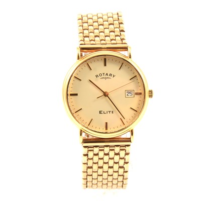 Lot 306 - Rotary - a gentleman's 18 carat gold Elite wristwatch with a 9 carat gold bracelet.