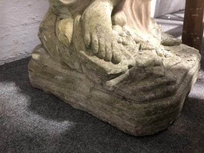 Lot 606 - Two cast concrete garden statues