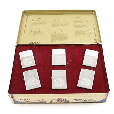 Lot 187 - Zippo cigarette lighters anniversary 1932-1992 collectors' edition, cased