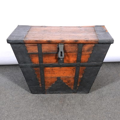 Lot 613 - Metal-banded pine wood chest