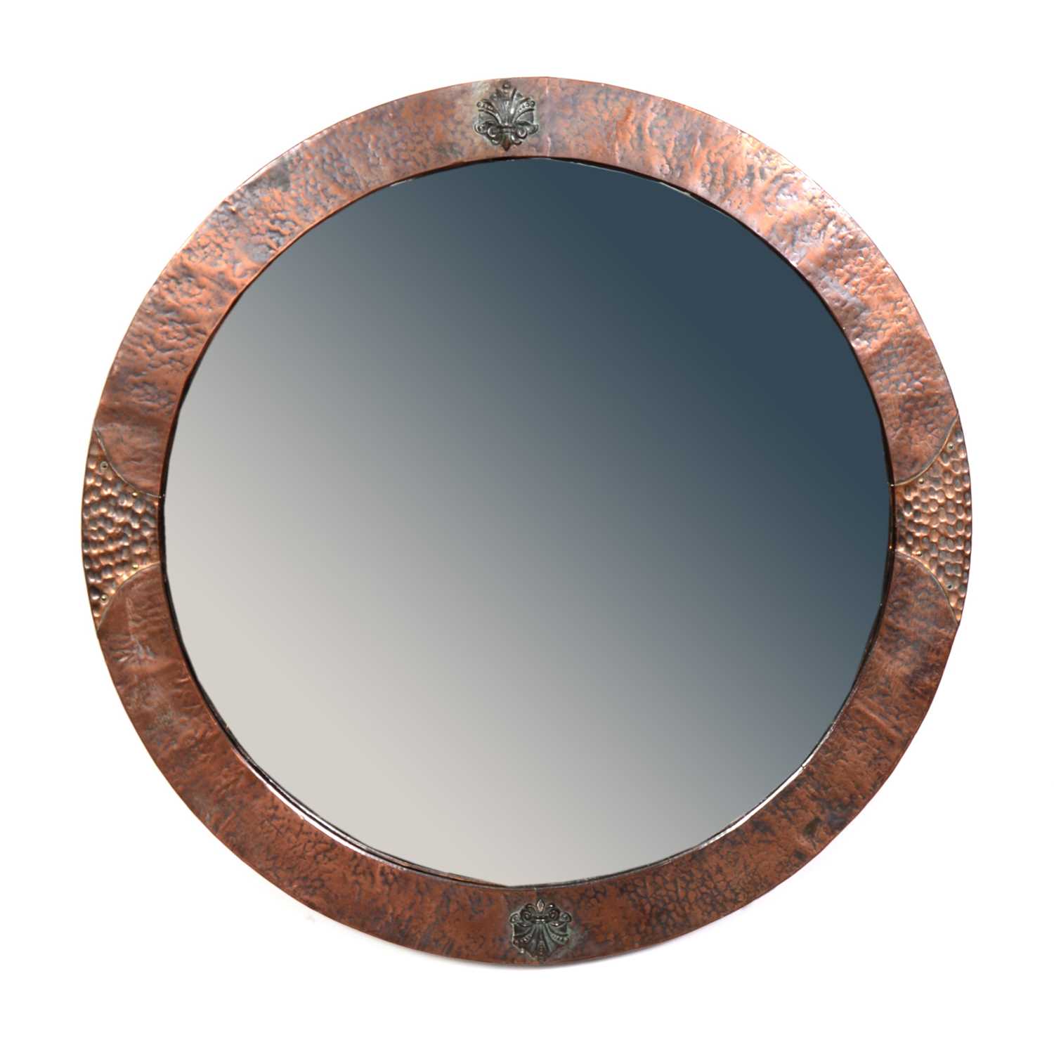 Lot 388 - Two copper framed mirrors