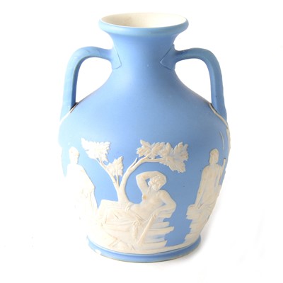 Lot 57 - Wedgwood blue jasper Portland vase replica