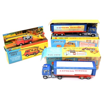 Lot 255 - Corgi Toys, three including no.1137 Ford tilt cab H series lorry 'Express Service'