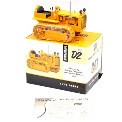 Lot 352 - Spec cast CAT Caterpillar D2 track-type tractor, 1:16 scale, boxed.