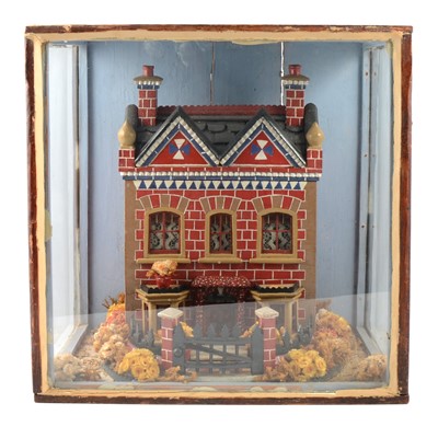 Lot 179 - Cased model of a painted house