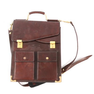 Lot 205 - Quantity of gentleman's reindeer leather wallets, attache case, cufflinks, folding spectacles, brooch, etc