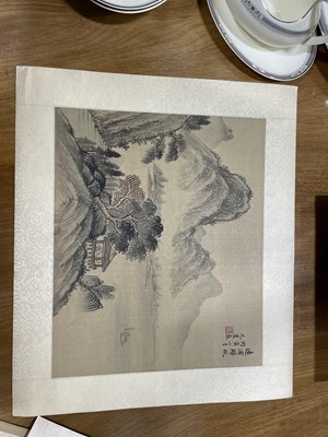 Lot 392 - Chinese silk pictures and other original art works.