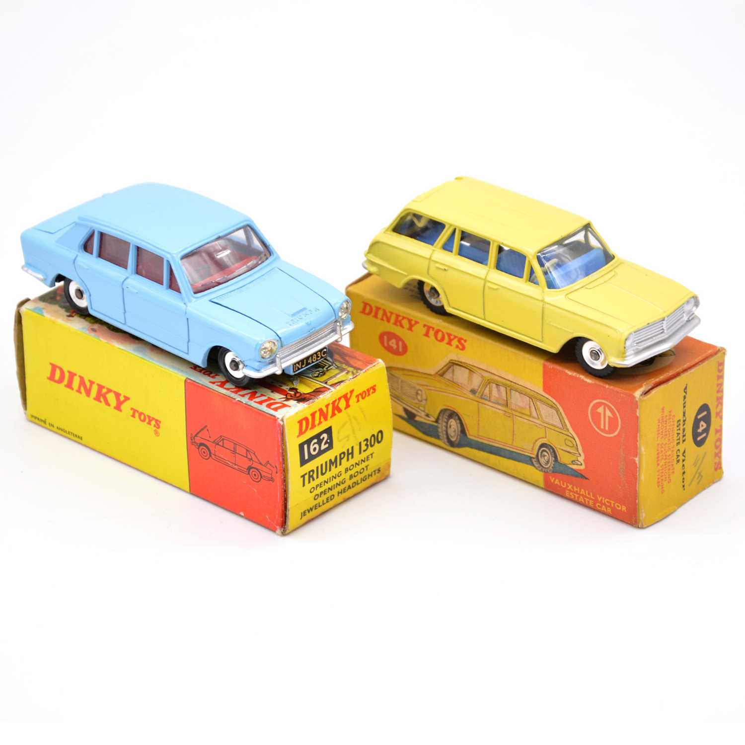 Lot 214 - Two Dinky Toys die-cast models no.141 Vauxhall Victor and no.162 Triumph 1300