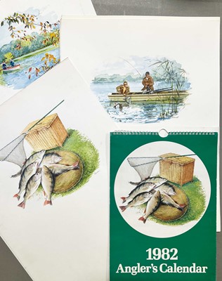 Lot 88 - James Kibart and Ken Johnson - seventeen original fishing calendar artworks