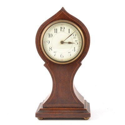Lot 121 - Edwardian mahogany lancet-shape mantel clock