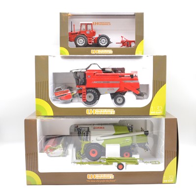 Lot 307 - Three Universal Hobbies 1:32 scale farm models, all boxed.