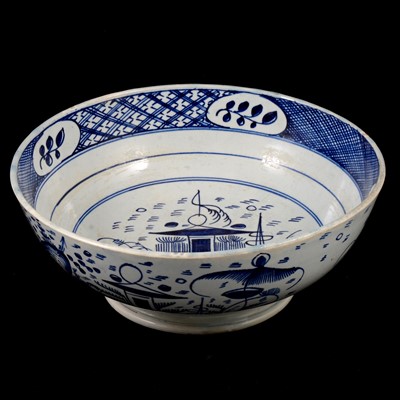 Lot 79 - A Yorkshire pearlware blue and white bowl, probably Leeds, circa 1800