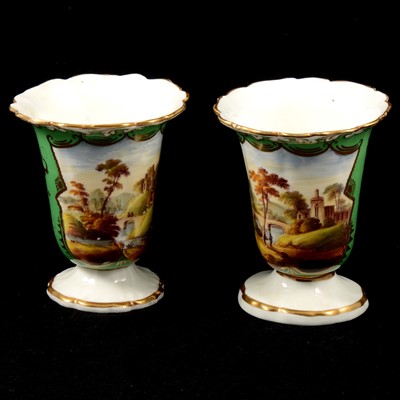 Lot 30 - Pair of Coalport style vases, 19th Century