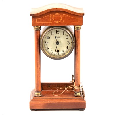 Lot 88 - Edwardian mahogany portico clock