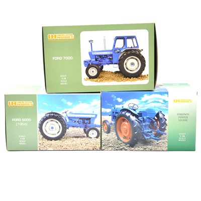 Lot 341 - Three Universal Hobbies farm model tractors including Ford 5000 (1964)