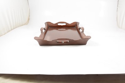 Lot 157 - A small George III style mahogany tea tray