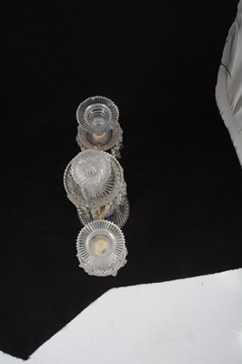 Lot 31 - A Regency style cut-glass two-light candelabra